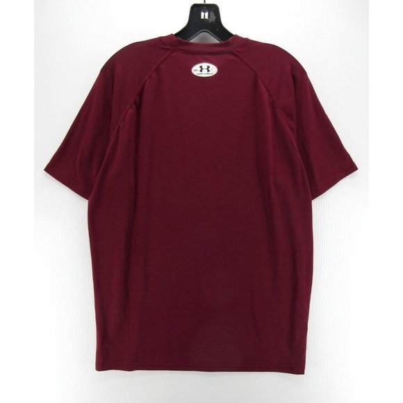 Under Armour Shirt Medium Red Gym Running Logo Pullover Top Preppy - Picture 7 of 11